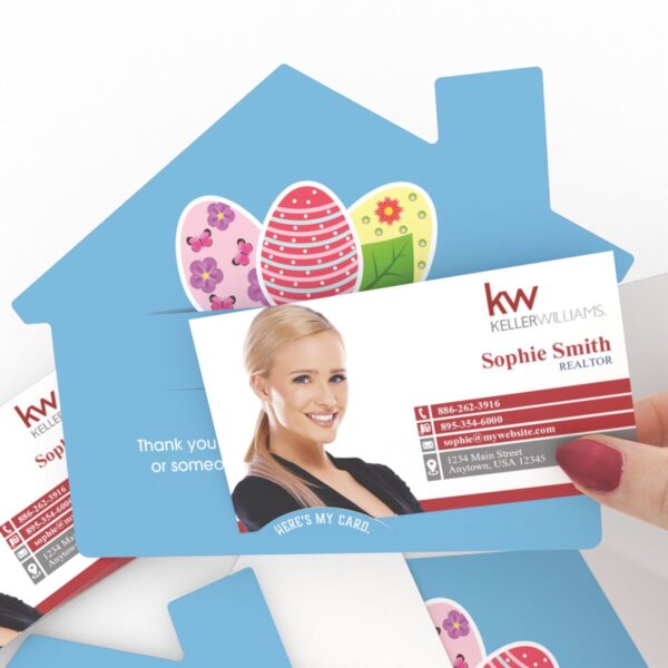 KW House-Shaped Happy Easter Card with Envelopes (50)