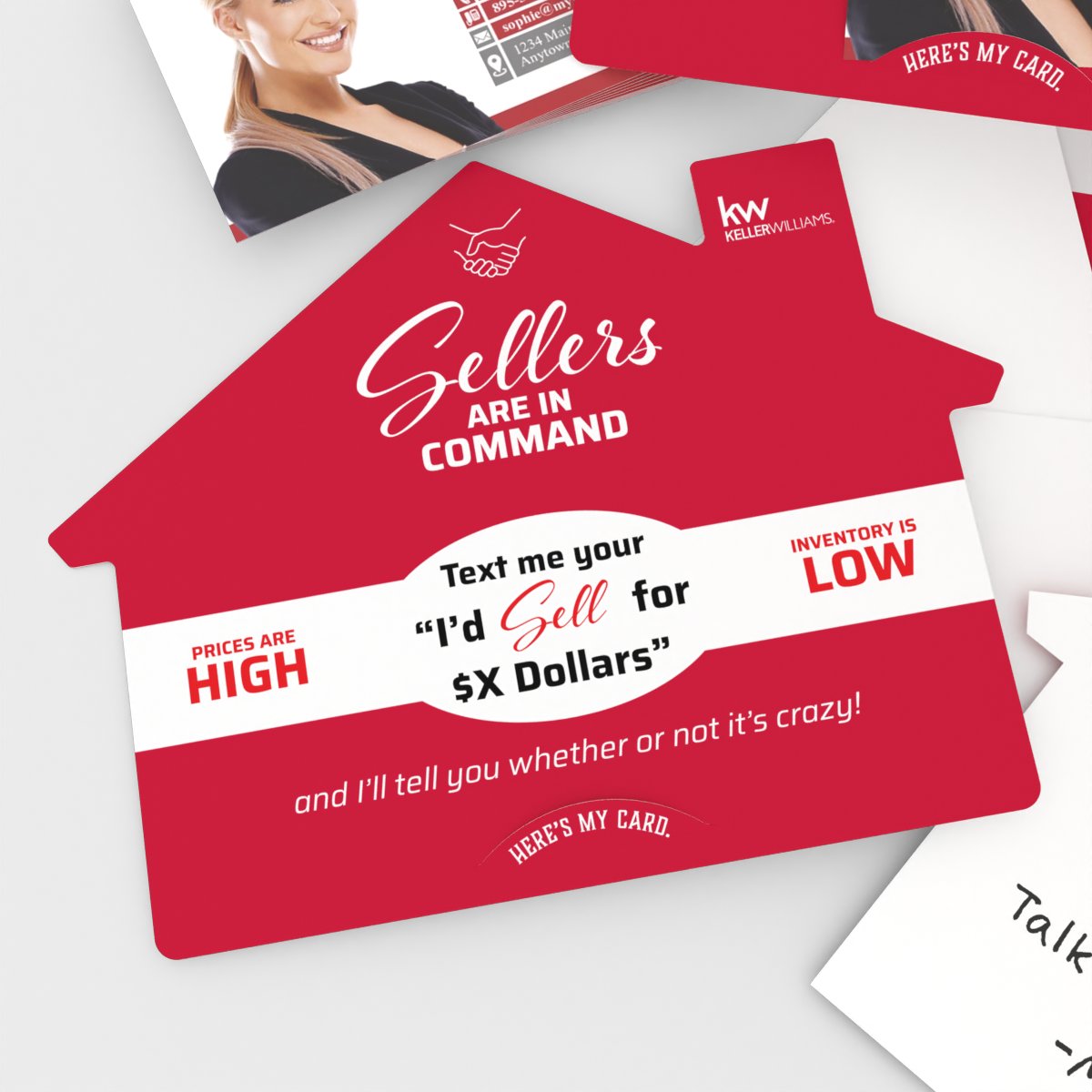 KW House-Shaped Cards (50) Text Me