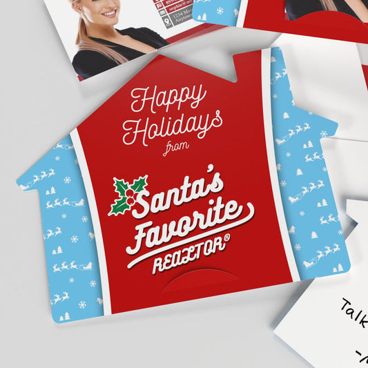 KW House-Shaped Holiday Cards (50) "Santa’s Favorite Realtor®"