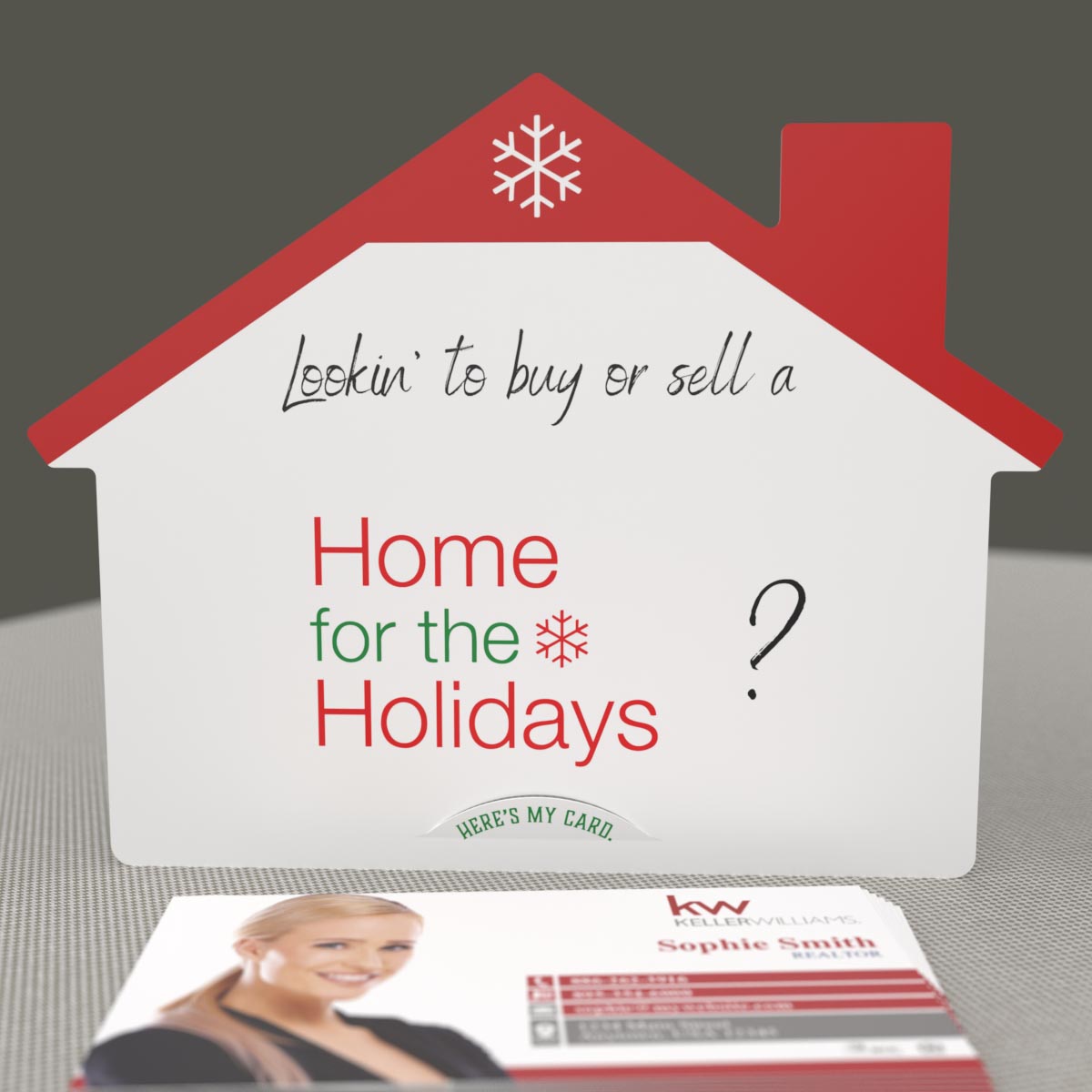 KW House-Shaped Holiday Cards (50) "Home for the Holidays"