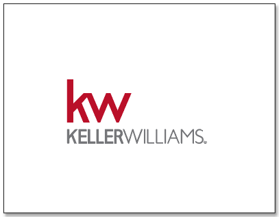 white Keller Williams notecard with logo in red and white