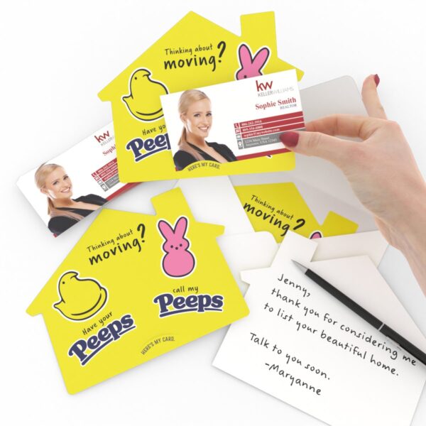 KW House-Shaped Card "Easter Peeps" with Envelopes (50)