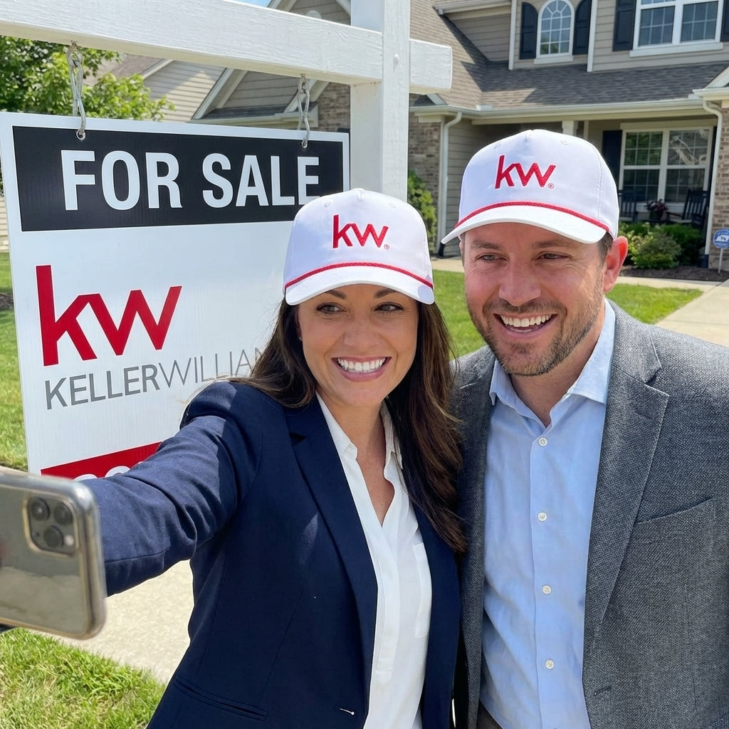 KW White with Red Trim Wingman Cap