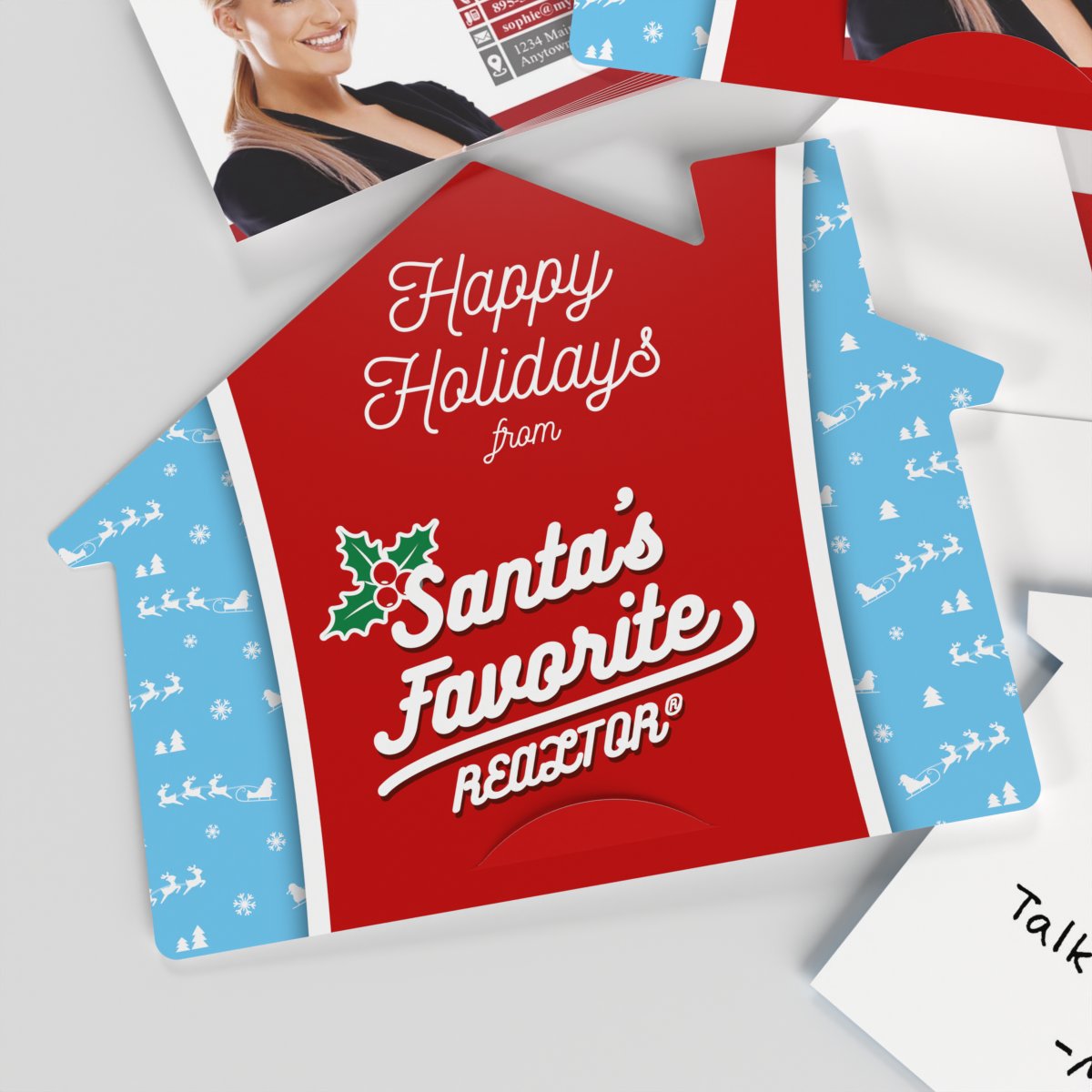 KW House-Shaped Holiday Cards (50) "Santa’s Favorite Realtor®"