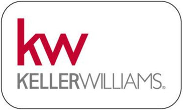 white label with red and grey Keller Williams logo and rounded corner