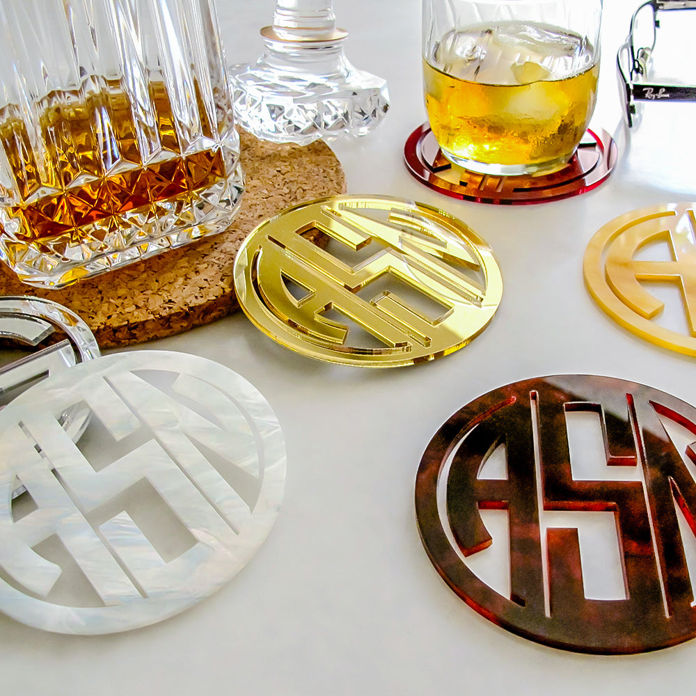 Three-Letter Monogram Acrylic Coaster