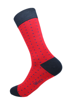 The Cardinal: Red and Dark Blue Socks
