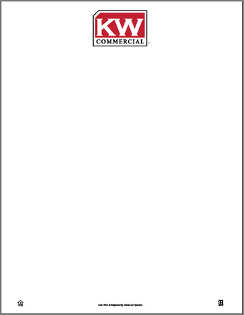 white 8.5x11 letterhead with Keller Williams commercial logo centered on top and realtor and EHO logos on bottom