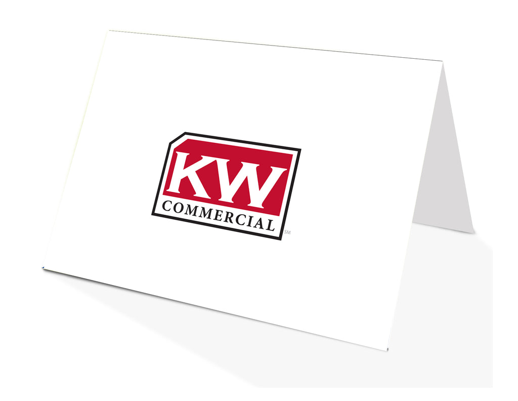 White KW Commercial Notecards folded