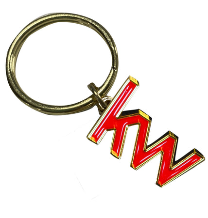 gold and red keychain with Keller Williams informal logo