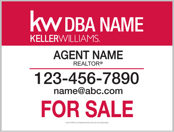KW Personalized Yard Signs Top Bar