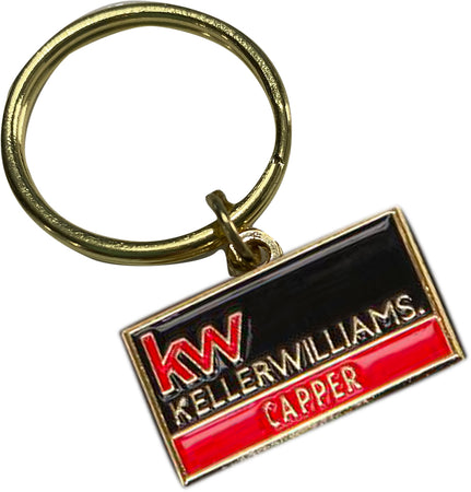 keller williams capper keychain with gold key ring